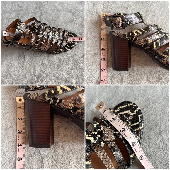 Vionic Sami Heeled Gladiator Ankle Strap Boa Snake Print Leather Sandal Sz 9.5 - Picture 13 of 13